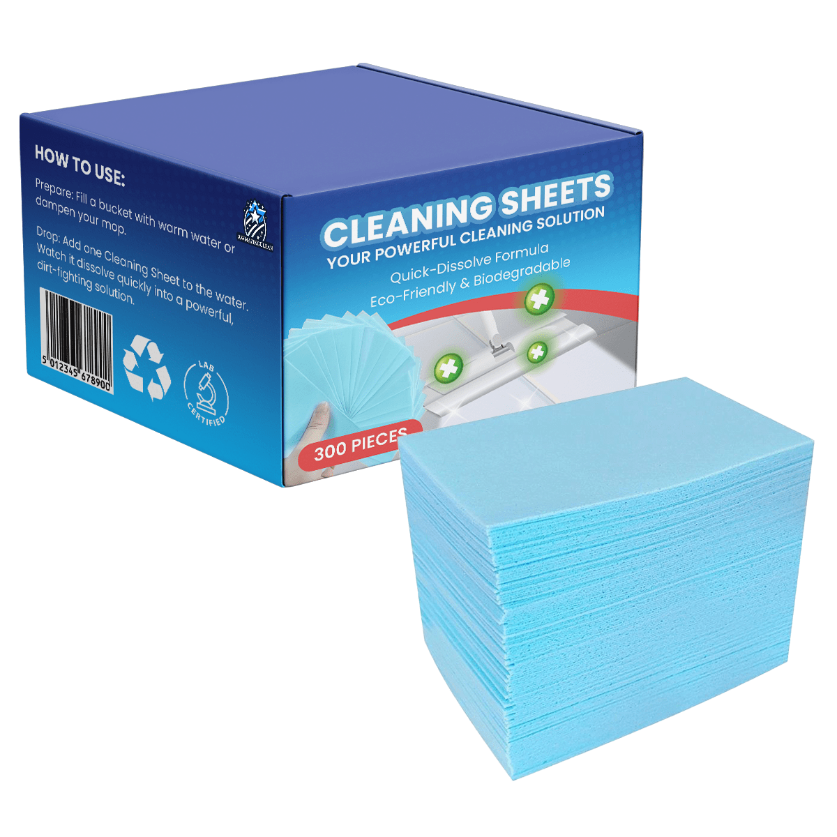 Floor Cleaning Sheets (600 Sheets/2 Boxes)